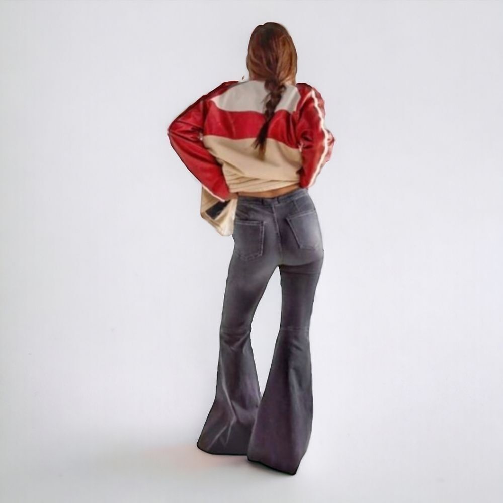 Free People High Rise Stretch Flare Jeans 28 Just‎ Float On Raw Hem Washed Black
